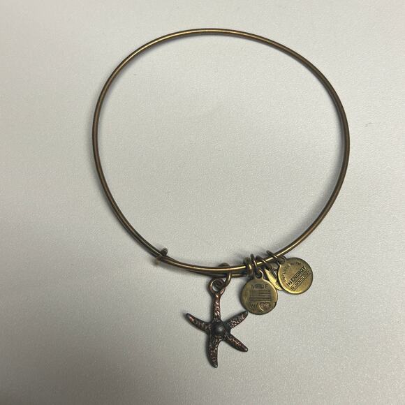 Alex and Ani Gold-Tone Bangle Bracelet Starfish Charm - Picture 1 of 4